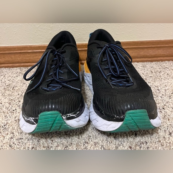 Hoka One One Black/Teal/Orange Men’s Bondi 7 Athletic Shoes Sz 12 - Picture 3 of 10